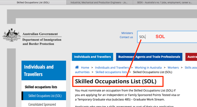 Skilled Occupations List